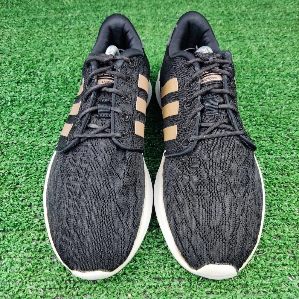 Adidas Sneakers Womens 6.5 Black Rose Gold Cloudfoam Pure Running Shoes AC8247